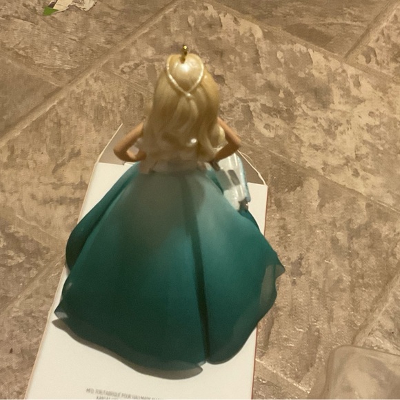 Hallmark Keepsake Barbie Ornament with Teal and White Gown - Picture 5 of 6